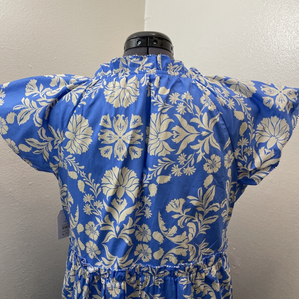 Eurosummer Coastal Blue Floral Dress XL 16-18 Resortwear Vacationwear - Picture 9 of 14